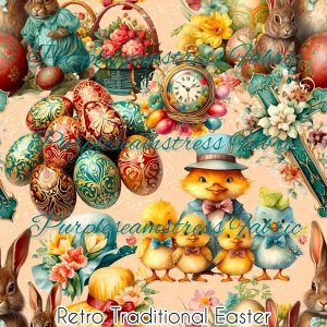 Retro Traditional Easter - Fabric