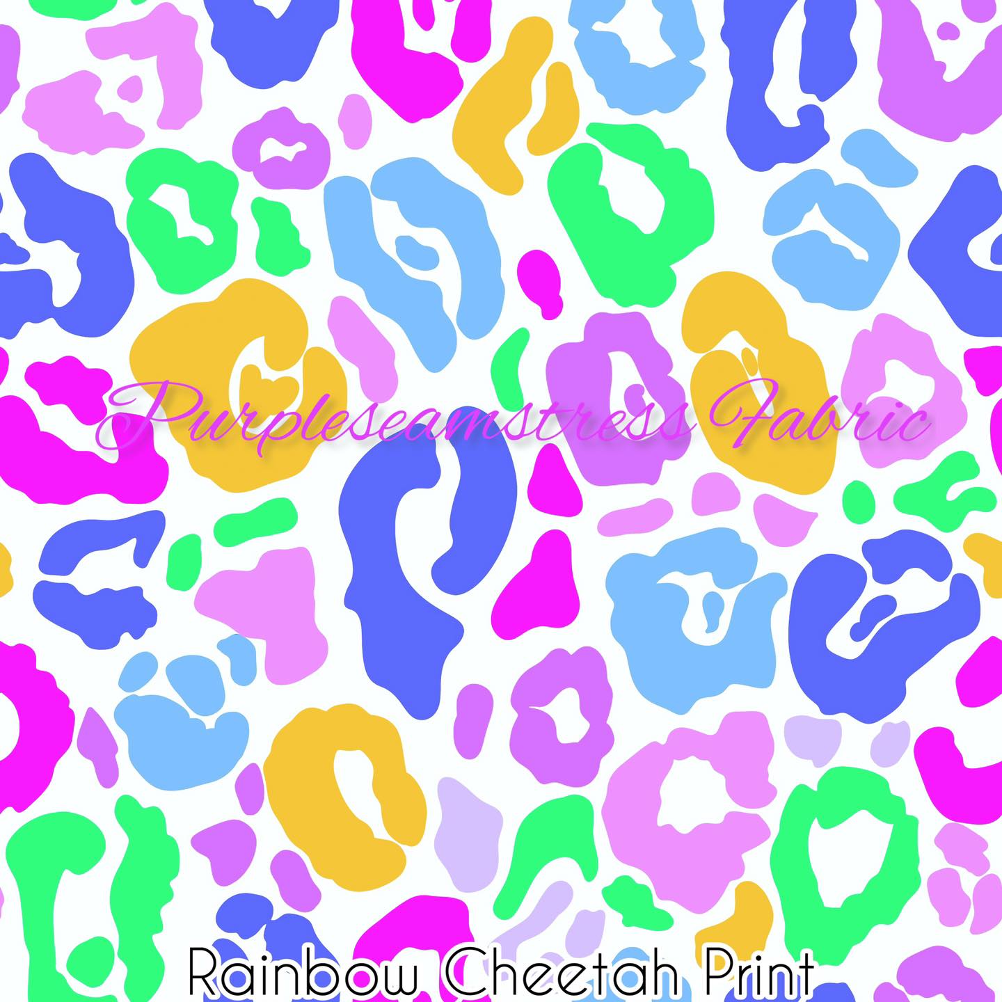 Rainbow Cheetah Print – Purpleseamstress Fabric