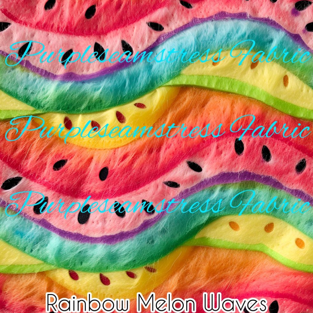 Rainbow Melon Waves Purpleseamstress Fabric