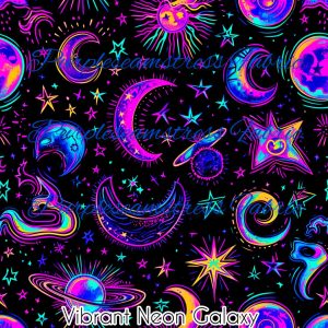 Vibrant Neon Galaxy - Fabric