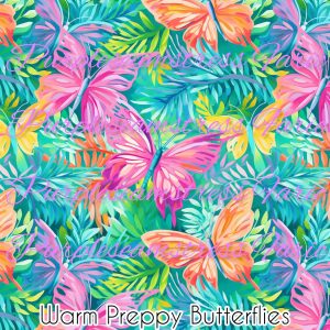 Warm Preppy Butterflies - Fabric