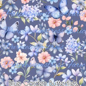 Blue Garden Butterflies - Fabric