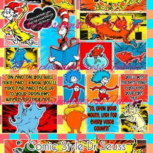 Comic Style Dr Seuss - Fabric