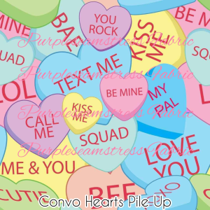 Convo Hearts Pile Up - Fabric