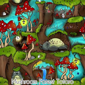 Mushroom Forest Totoro - Fabric