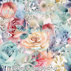 Roses & Eucalyptus - Fabric