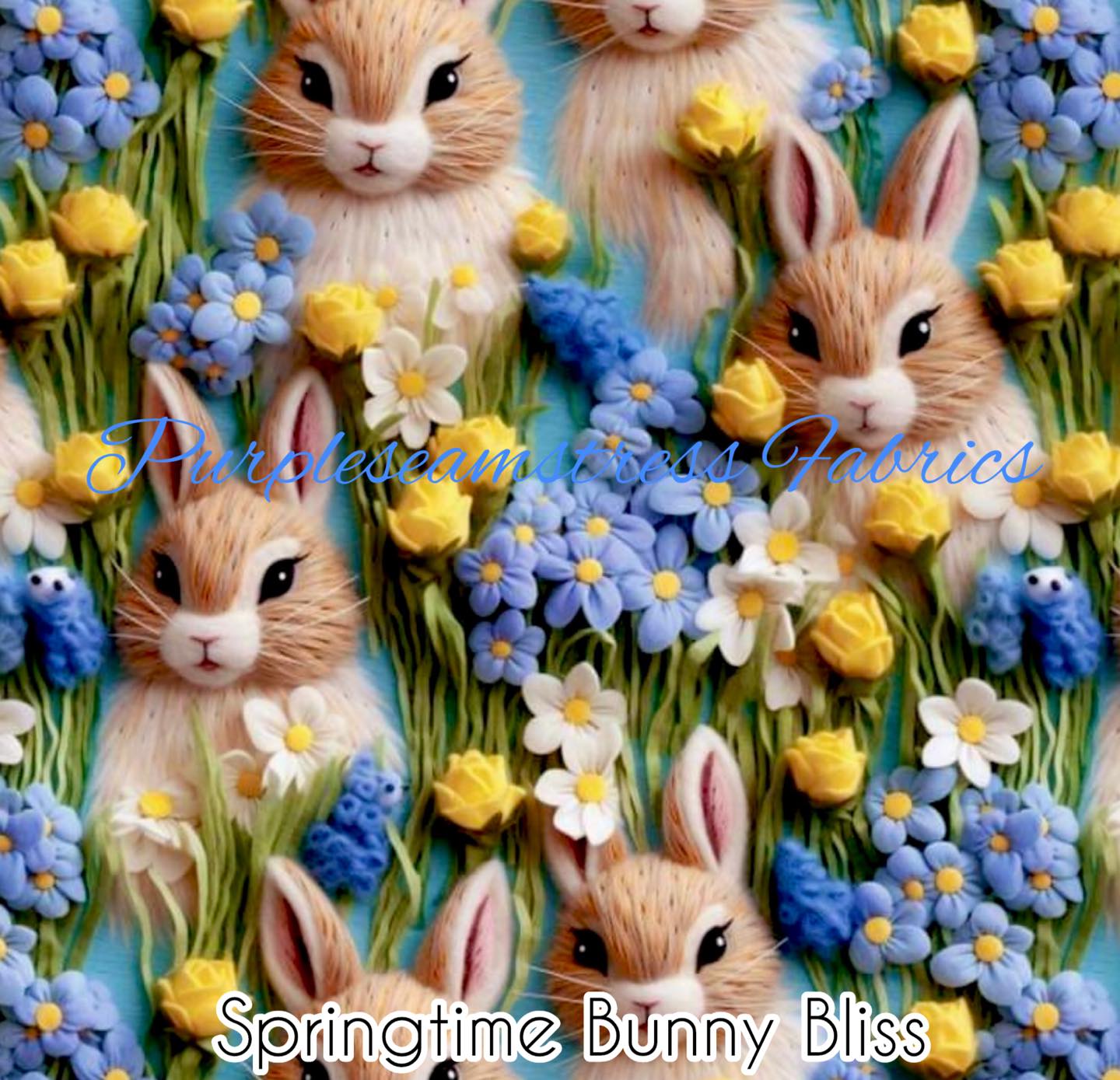 Springtime Bunny Bliss Cotton Lycra – Purpleseamstress Fabric
