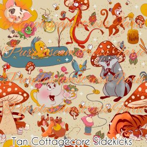 Tan Cottagecore Sidekicks - Fabric