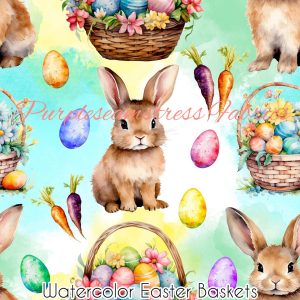 Watercolor Easter Baskets - Fabric