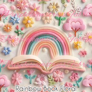 3D Rainbow Book Floral - Fabric