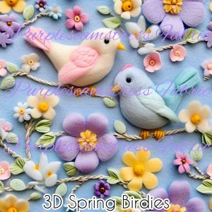 3D Spring Birdies - Fabric