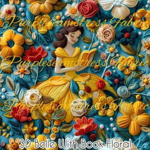 3D Belle With Book - Fabric