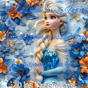 3D Ice Queen Floral - Fabric
