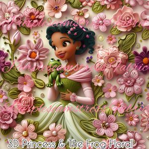 3D Princess & The Frog Floral - Fabric