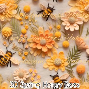 3D Spring Honey Bees - Fabric