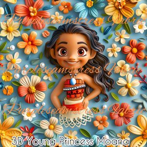 3D Young Princess Moana - Fabric