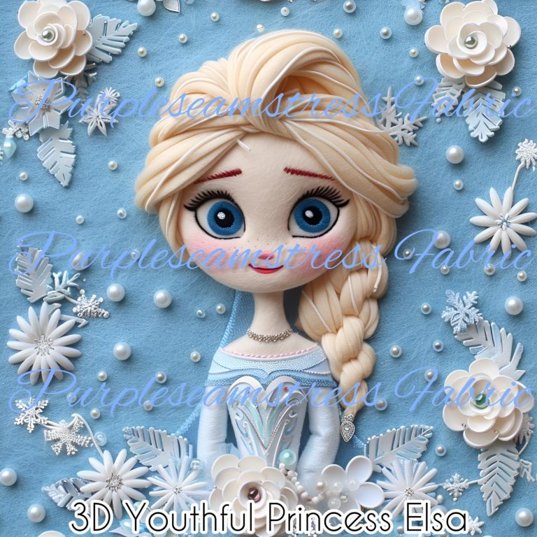 3D Youthful Princess Elsa – Purpleseamstress Fabric