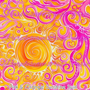 Pink & Orange Sunshine Swirl - Fabric