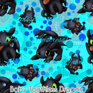 Baby Toothless Dragon - Fabric