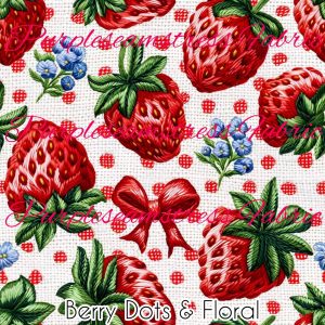 Berry Dots & Floral - Fabric