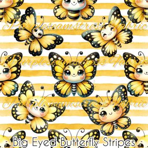 Big Eyed Butterfly Stripes - Fabric