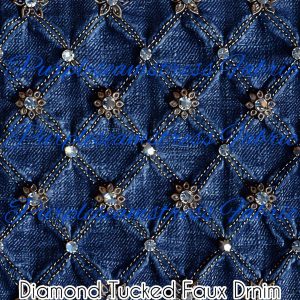 Diamond Tucked Faux Denim - Fabric