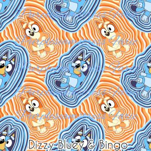 Dizzy Bluey & Bingo - Fabric