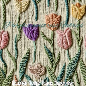 Easter Tulip Faux Sweater - Fabric