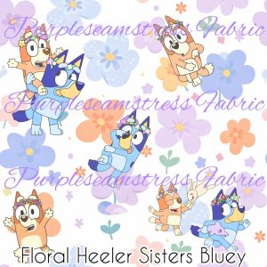 Floral Heeler Sisters Bluey - Fabric