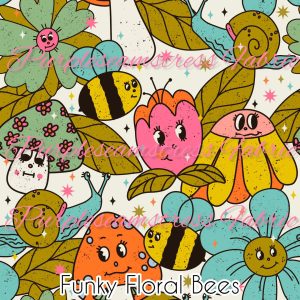 Funky Floral Bees - Fabric
