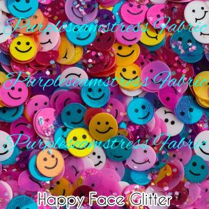 Happy Face Glitter - Fabric