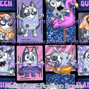 Muffin Comic Flamingo Dancer - Fabric