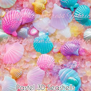 Pastel 3D Seashells - Fabric
