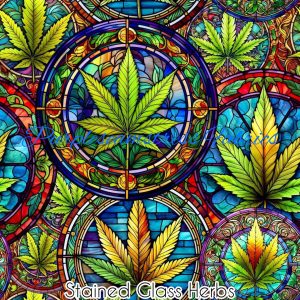 Stained Glass Herbs - Fabric