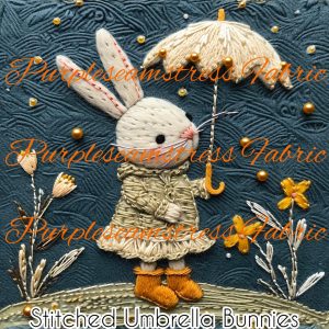 Stitched Umbrella Bunnies - Fabric