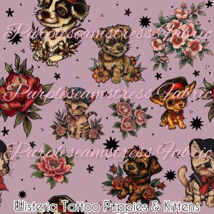 Wisteria Tattoo Puppies & Kittens - Fabric
