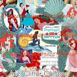 Ariel Glitter Collage - Fabric