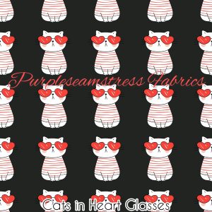 Cats in Heart Glasses - Fabric