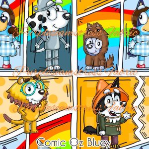 Comic Oz Bluey - Fabric