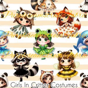 Girls in Critter Costumes - Fabric