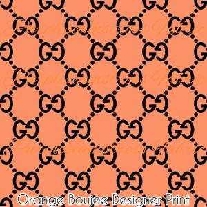 Orange Boujee Designer Print - Fabric