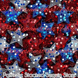 Patriotic Stacked Sequin Stars - Fabric