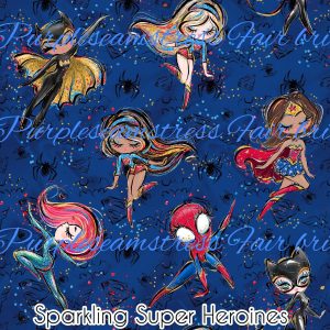 Sparkling Super Heroines - Fabric