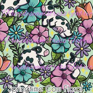 Springtime Cow Floral - Fabric