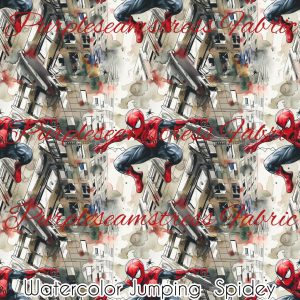 Watercolor Jumping Spidey - Fabric