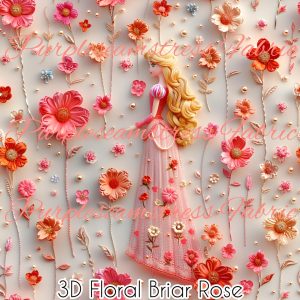 3D Floral Briar Rose - Fabric