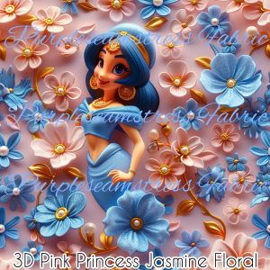 3D Pink Princess Jasmine Floral - Fabric
