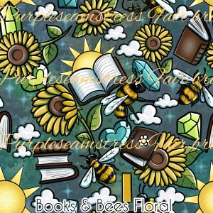 Books & Bees Floral - Fabric