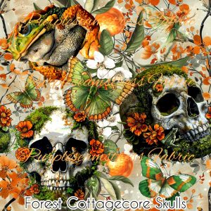 Forest Cottagecore Skulls - Fabric