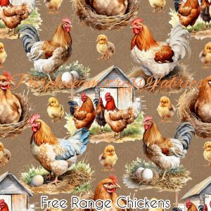 Free Range Chickens - Fabric